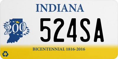 IN license plate 524SA