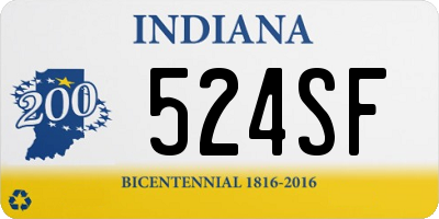 IN license plate 524SF