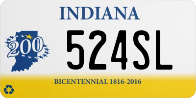 IN license plate 524SL