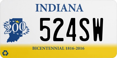 IN license plate 524SW