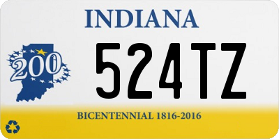 IN license plate 524TZ