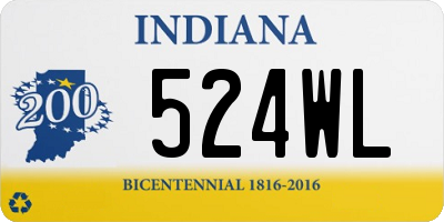 IN license plate 524WL