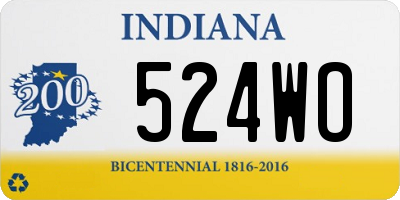 IN license plate 524WO