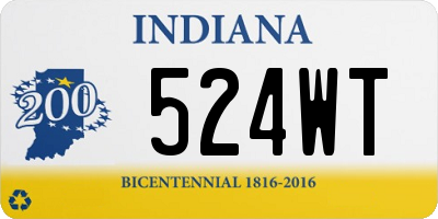 IN license plate 524WT