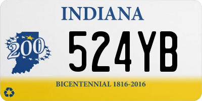 IN license plate 524YB