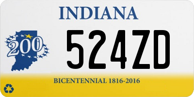 IN license plate 524ZD