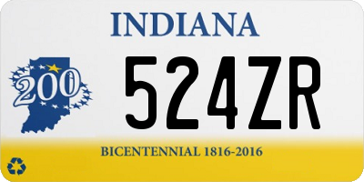 IN license plate 524ZR