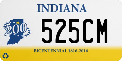 IN license plate 525CM