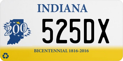 IN license plate 525DX