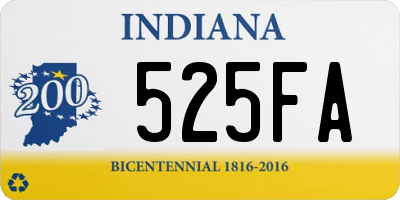 IN license plate 525FA