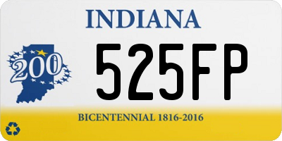 IN license plate 525FP