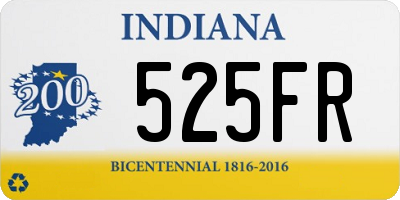 IN license plate 525FR