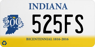 IN license plate 525FS