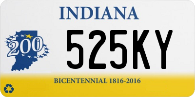 IN license plate 525KY