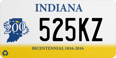 IN license plate 525KZ