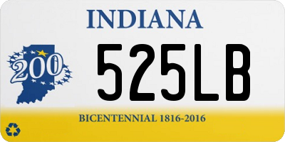 IN license plate 525LB