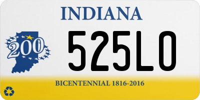 IN license plate 525LO