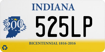 IN license plate 525LP