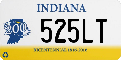 IN license plate 525LT