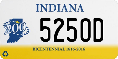 IN license plate 525OD