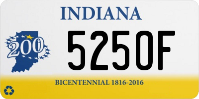 IN license plate 525OF