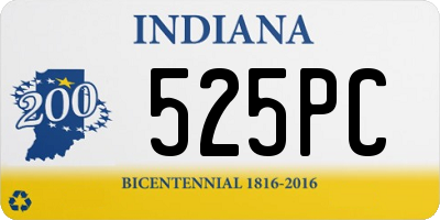 IN license plate 525PC