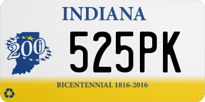 IN license plate 525PK