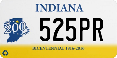 IN license plate 525PR