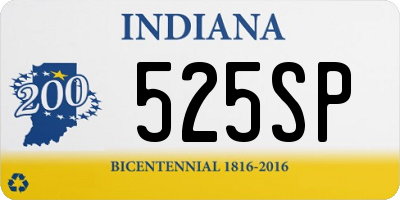 IN license plate 525SP