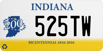 IN license plate 525TW