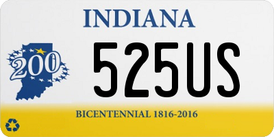 IN license plate 525US