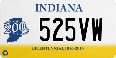 IN license plate 525VW