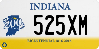 IN license plate 525XM