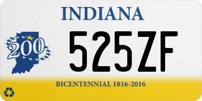 IN license plate 525ZF