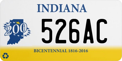 IN license plate 526AC