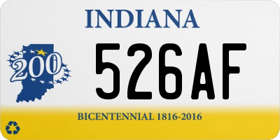 IN license plate 526AF