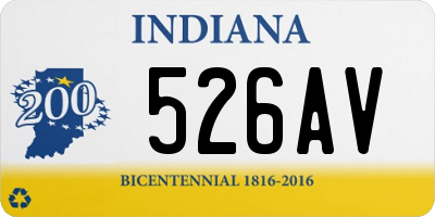 IN license plate 526AV