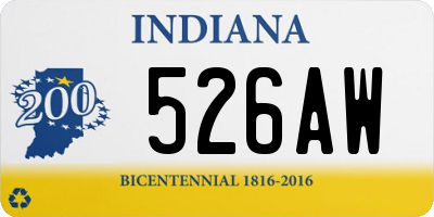 IN license plate 526AW