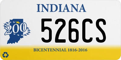 IN license plate 526CS