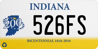 IN license plate 526FS