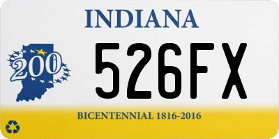 IN license plate 526FX