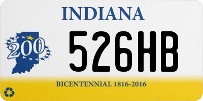 IN license plate 526HB