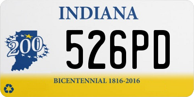 IN license plate 526PD