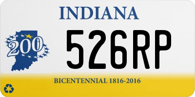 IN license plate 526RP