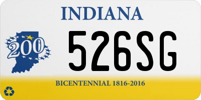 IN license plate 526SG