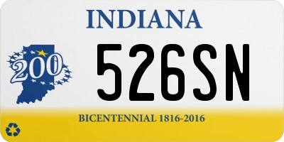 IN license plate 526SN