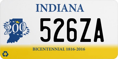 IN license plate 526ZA