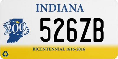 IN license plate 526ZB