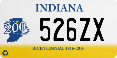 IN license plate 526ZX