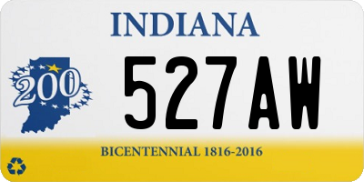 IN license plate 527AW